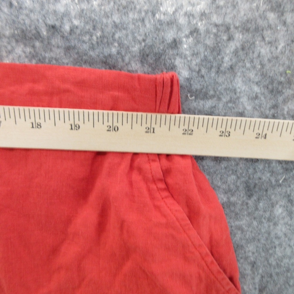 FLAX Designs Pants 3G LInen Red Pedal Pusher Elastic Waistband With Pockets New - Picture 4 of 16
